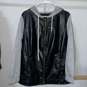 BloomChic Black and Gray Hooded Jacket